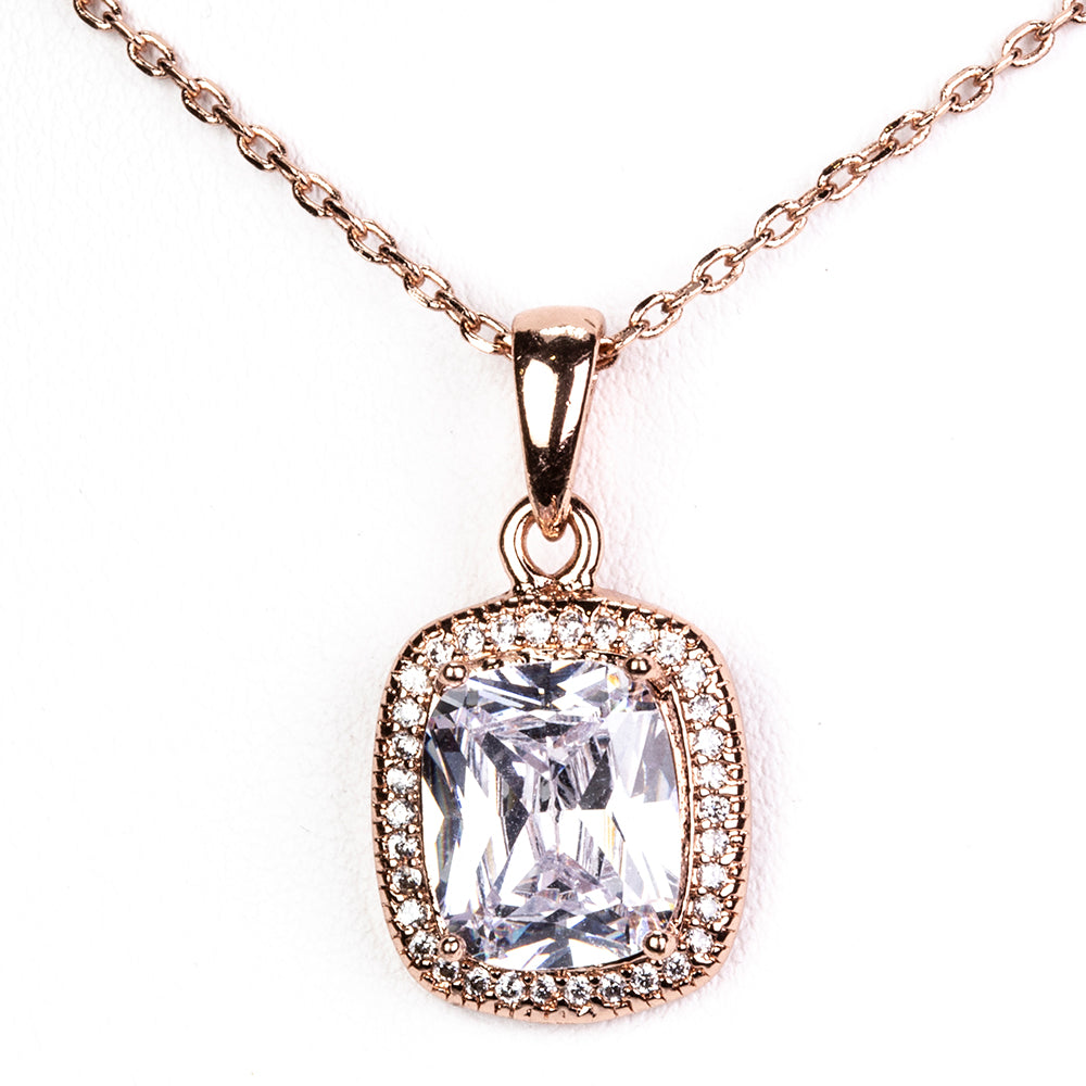 Pozlátené Zliatinové Sada s Bielym Emporia® Krištáľom ( Náhrdelník+Náušnice+Prsteň ) 2 