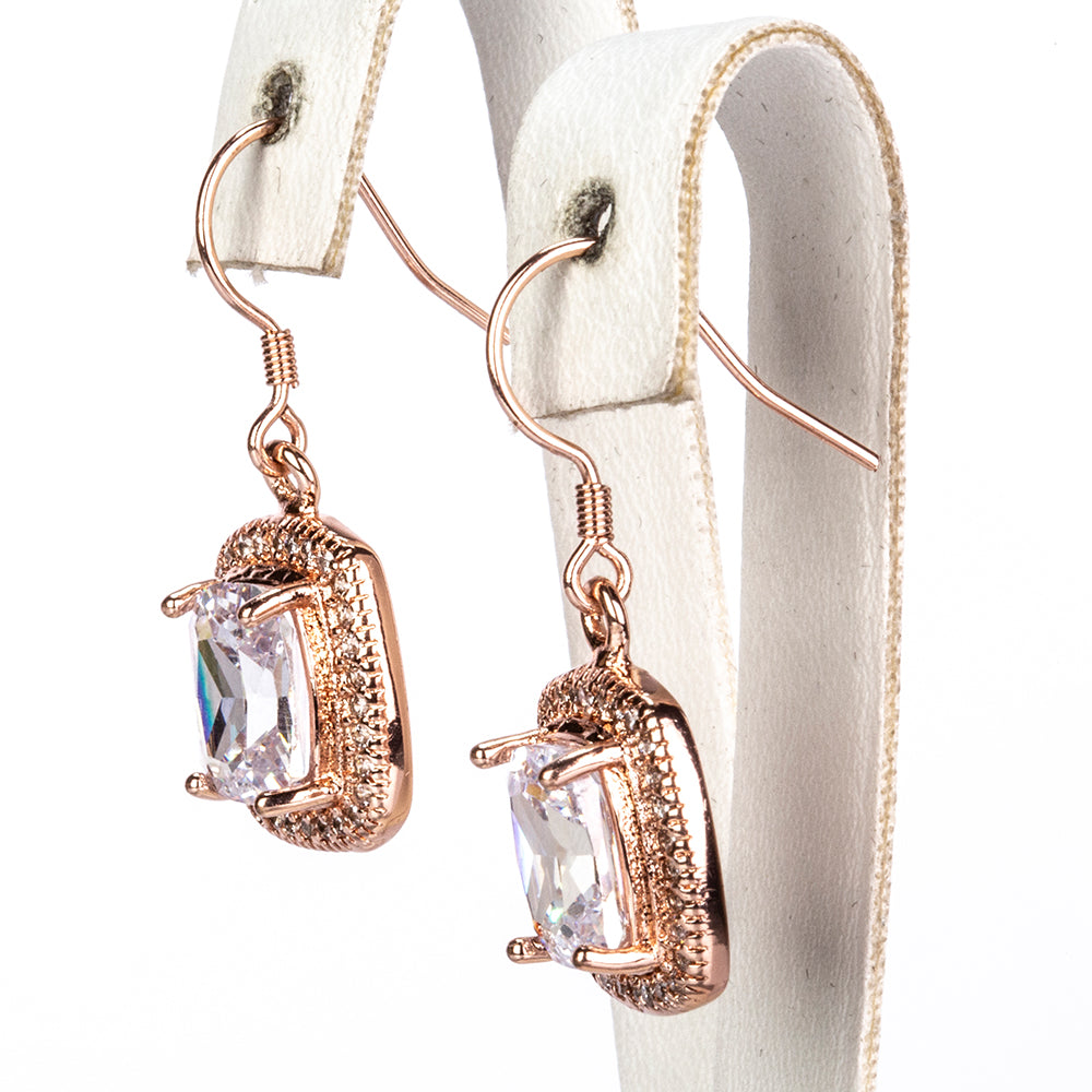 Pozlátené Zliatinové Sada s Bielym Emporia® Krištáľom ( Náhrdelník+Náušnice+Prsteň )