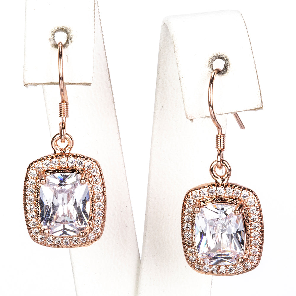 Pozlátené Zliatinové Sada s Bielym Emporia® Krištáľom ( Náhrdelník+Náušnice+Prsteň ) 4 