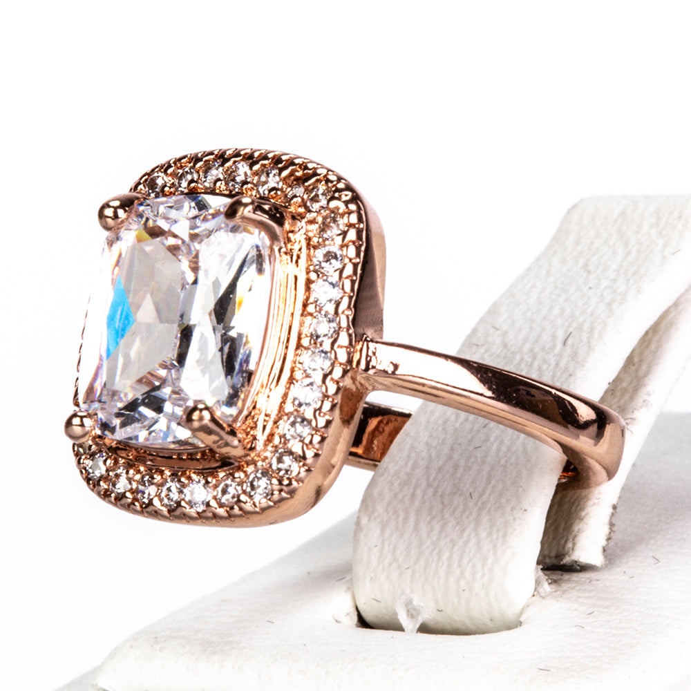 Pozlátené Zliatinové Sada s Bielym Emporia® Krištáľom ( Náhrdelník+Náušnice+Prsteň ) 5 