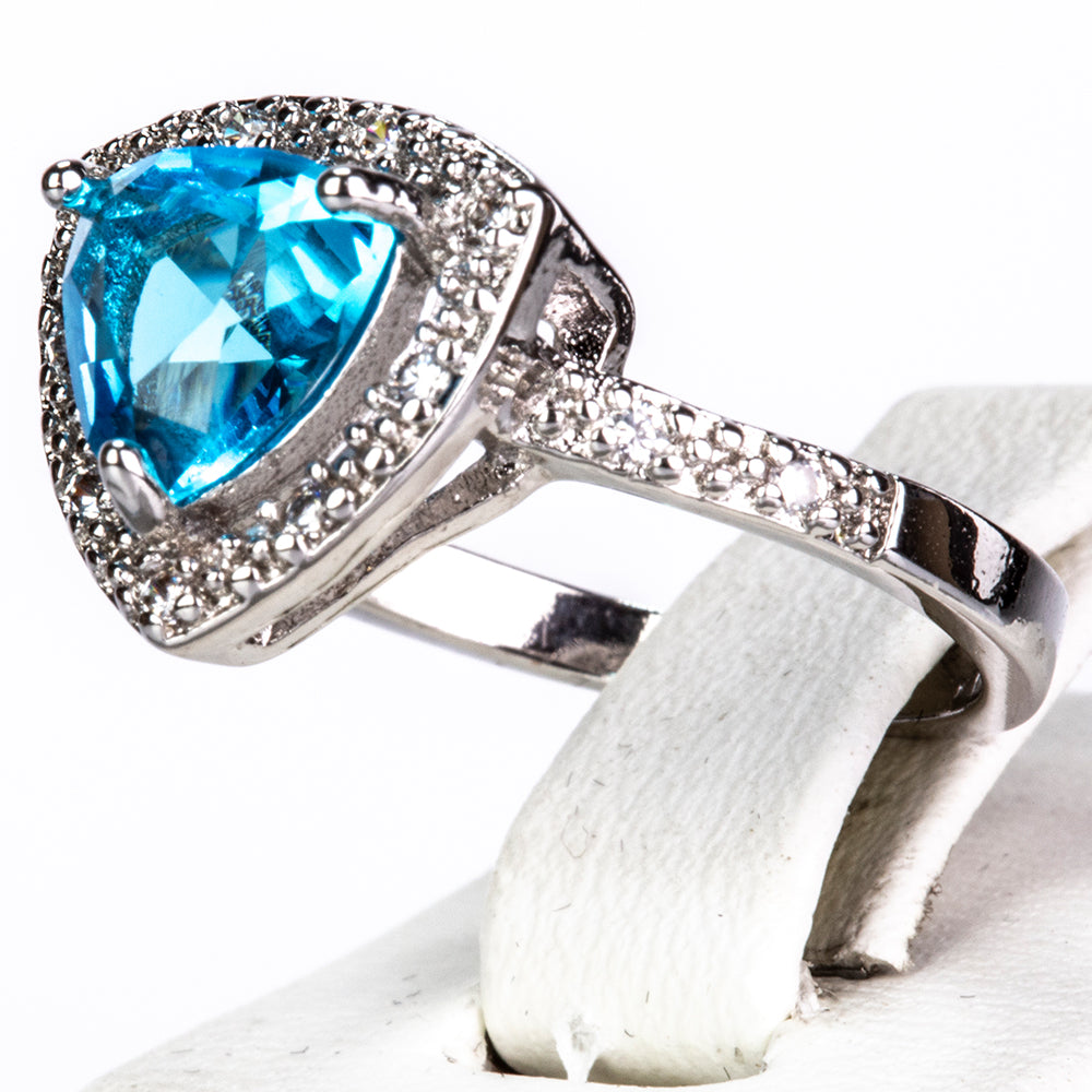 Pozlátené Zliatinové Sada s Modrým Emporia® Krištáľom ( Náhrdelník+Náušnice+Prsteň ) 5 