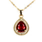 Pozlátené Zliatinové Sada s Červeným Emporia® Krištáľom ( Náhrdelník+Náušnice+Prsteň )