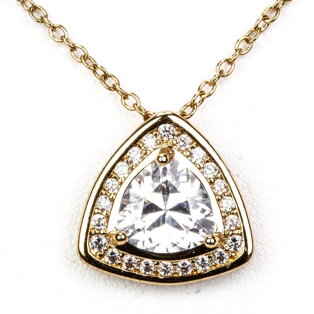 Pozlátené Zliatinové Sada s Bielym Emporia® Krištáľom ( Náhrdelník+Náušnice+Prsteň ) 2 