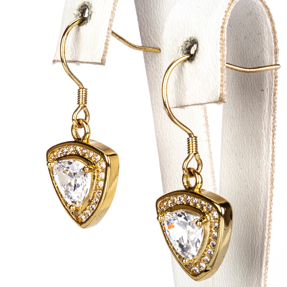 Pozlátené Zliatinové Sada s Bielym Emporia® Krištáľom ( Náhrdelník+Náušnice+Prsteň ) 3 