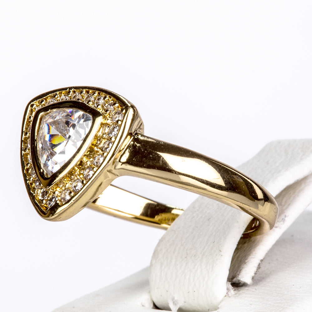 Pozlátené Zliatinové Sada s Bielym Emporia® Krištáľom ( Náhrdelník+Náušnice+Prsteň ) 5 