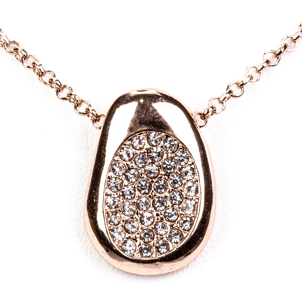 Pozlátené Zliatinové Sada s Bielym Emporia® Krištáľom ( Náhrdelník+Náušnice+Prsteň ) 2 