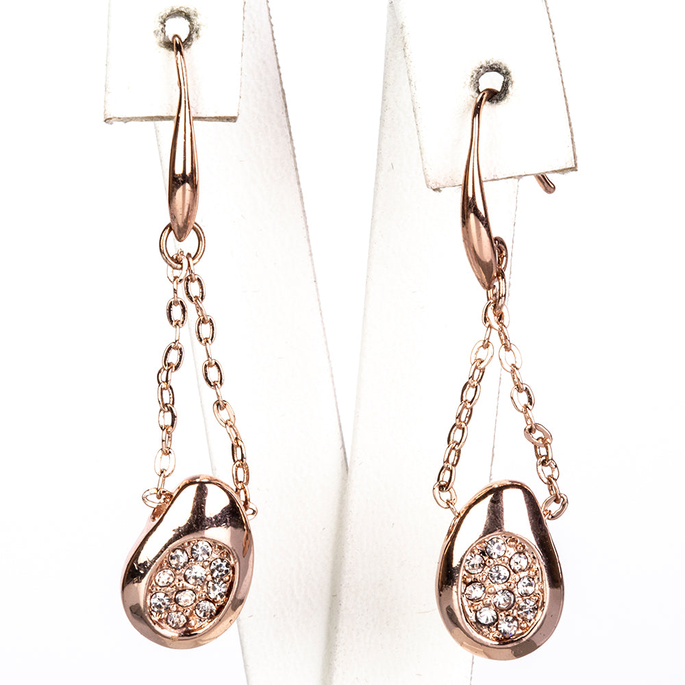 Pozlátené Zliatinové Sada s Bielym Emporia® Krištáľom ( Náhrdelník+Náušnice+Prsteň )