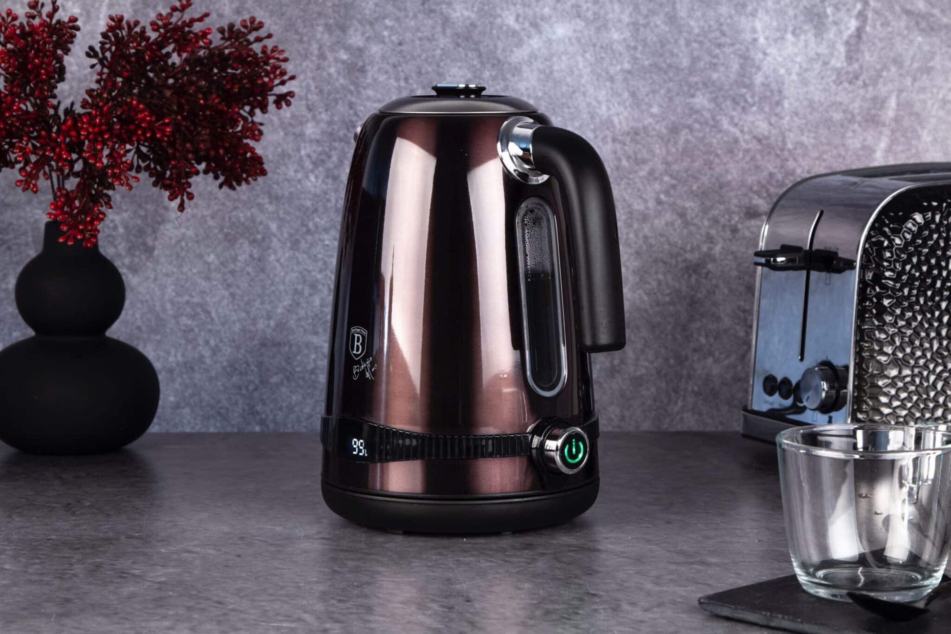 Berlinger Haus Metallic Line Shiny Black Edition Digitálna rýchlovarná kanvica, čierna 3 