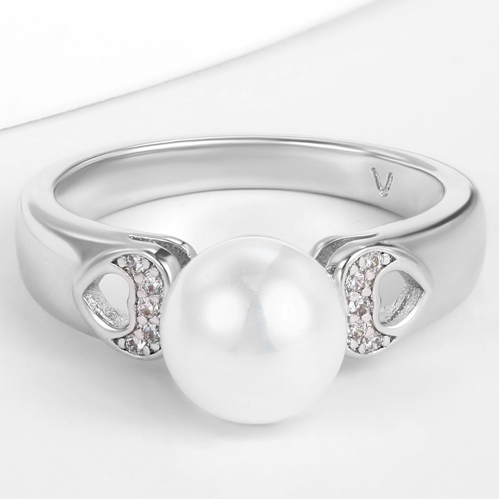 Pozlátený Zliatinový Prsteň s Bielym Emporia® Krištáľom 1 