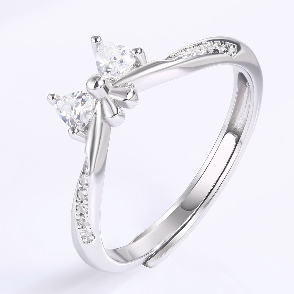 Pozlátený Zliatinový Prsteň s Bielym Emporia® Krištáľom