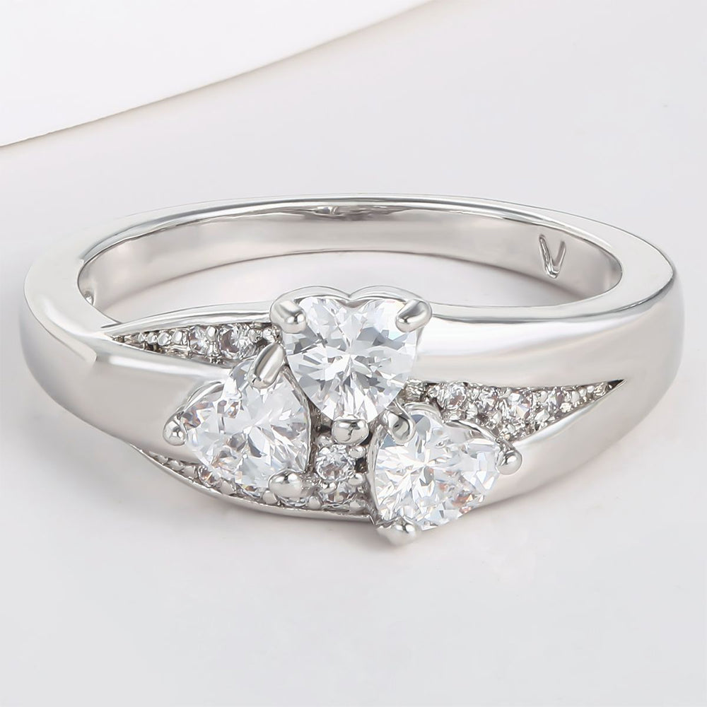 Pozlátený Zliatinový Prsteň s Bielym Emporia® Krištáľom 1 