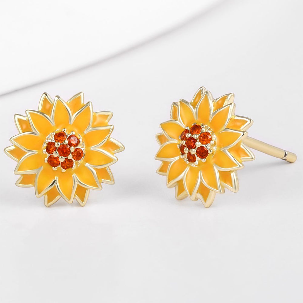 Pozlátené Zliatinové Náušnice s Červeným Emporia® Krištáľom a so Smaltom 1 