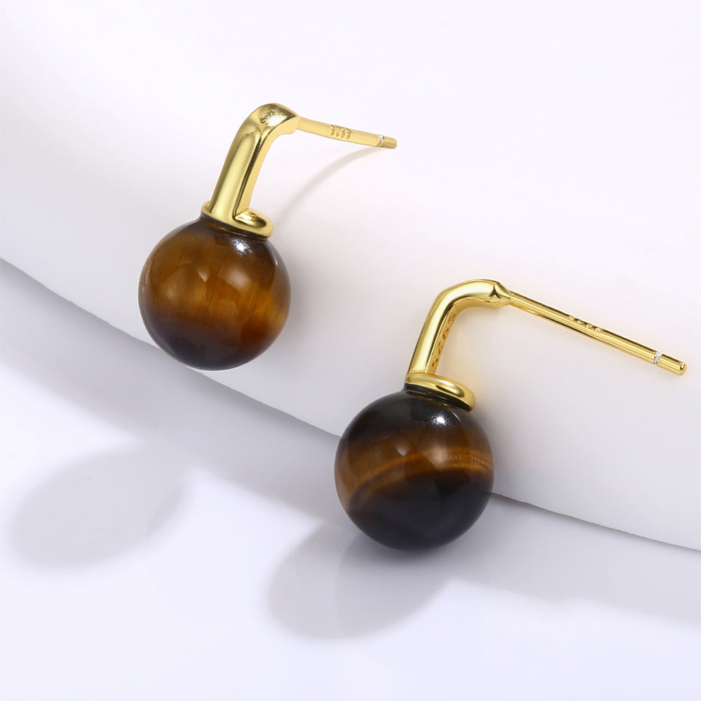 Pozlátené Zliatinové Náušnice s Hnedým Emporia® Krištáľom