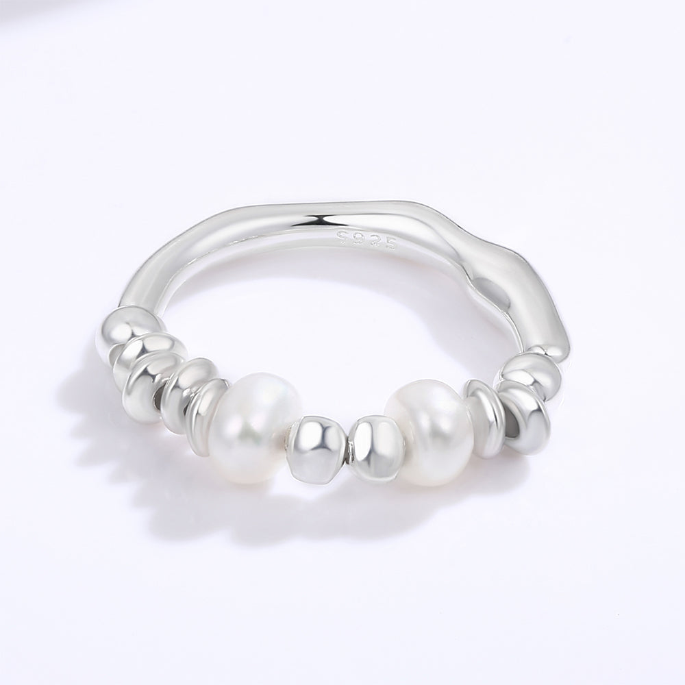 Pozlátený Zliatinový Prsteň s Bielym Emporia® Krištáľom 1 