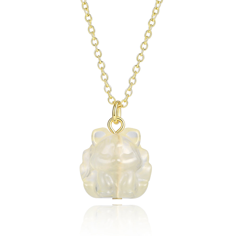 Pozlátený Zliatinový Náhrdelník s Bielym Emporia® Krištáľom 1 