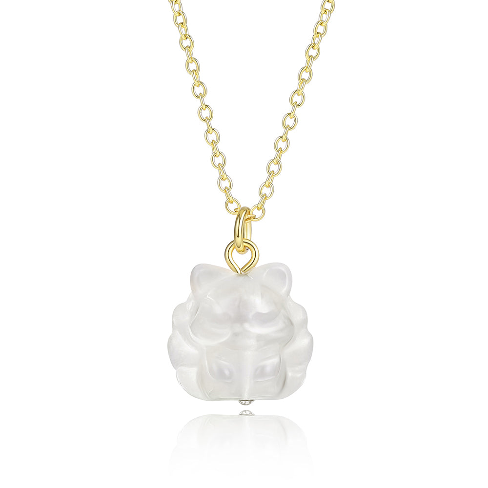 Pozlátený Zliatinový Náhrdelník s Bielym Emporia® Krištáľom 1 