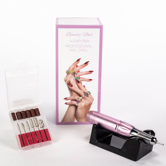 Profesionálny pilník na nechty Emporia Beauty Nail s vymeniteľnými hlavicami – ružový