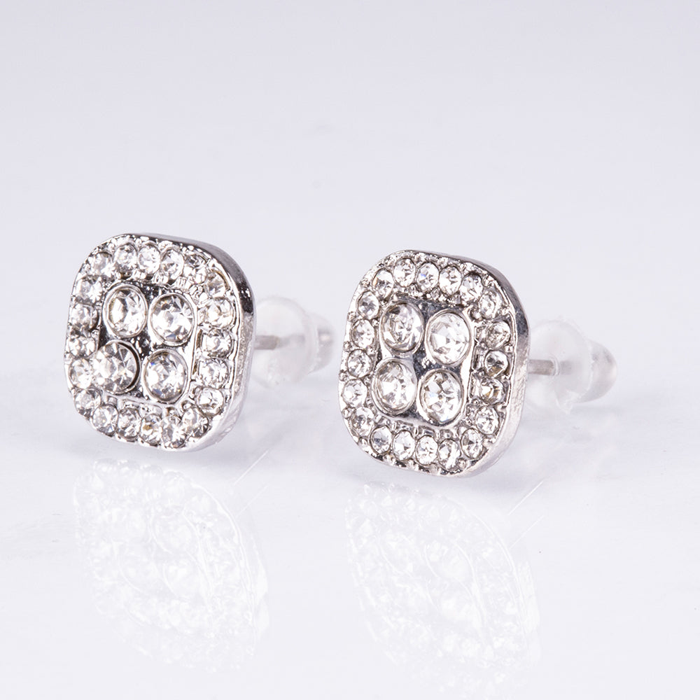 5dielna sada šperkov Emporia prémiovej kvality v striebornej farbe v exkluzívnej darčekovej krabičke s imitáciou kože (s hodinkami, náramkom, náhrdelníkom, náušnicami a prsteňom, s bielym kryštálom Emporia)