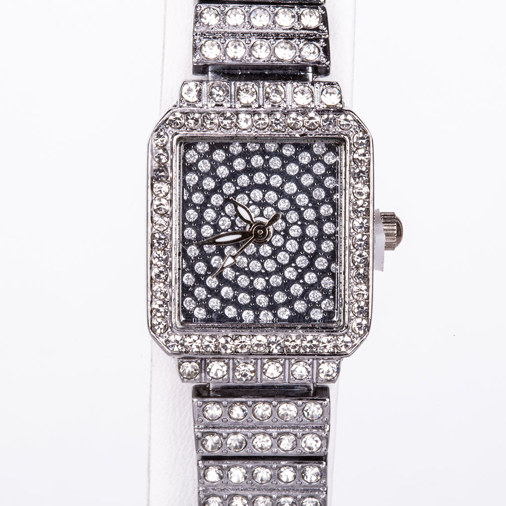 5dielna sada šperkov Emporia prémiovej kvality v striebornej farbe v exkluzívnej darčekovej krabičke s imitáciou kože (s hodinkami, náramkom, náhrdelníkom, náušnicami a prsteňom, s bielym kryštálom Emporia) 11 