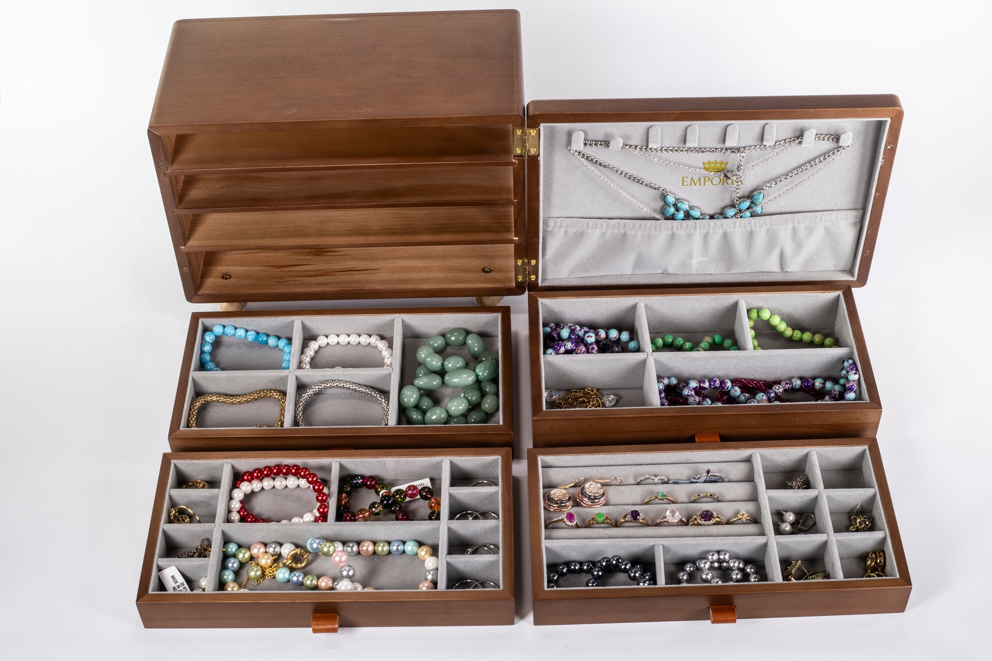 Mini truhla na šperky Emporia s viacerými zásuvkami 12 