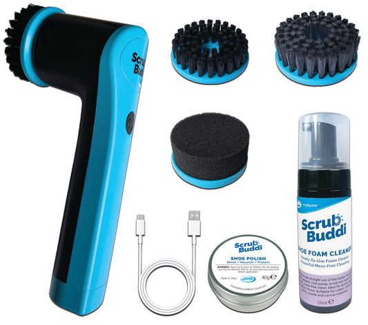 Elektrický čistič topánok Scrub Buddi s 3 vymeniteľnými hlavicami