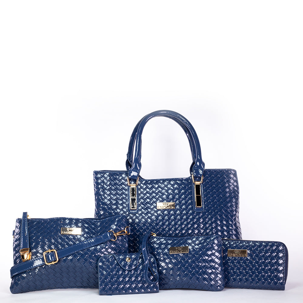 Letná kolekcia Emporia 2024 - "Polnočná žiara", sada 5 kusov tašiek; modrá farba 1 