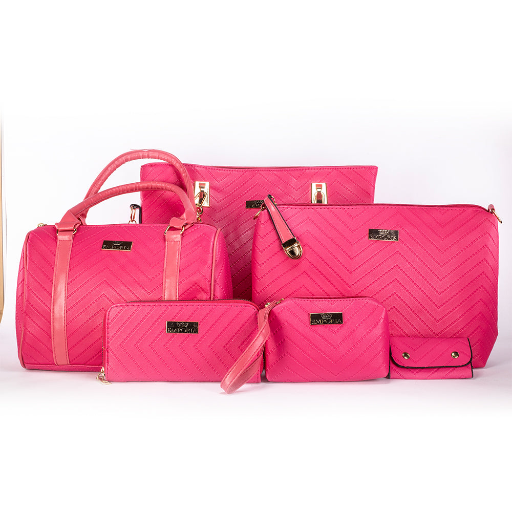 Emporia 2024 Letná kolekcia - "Tropická", sada 6 sáčkov; ružová farba 1 