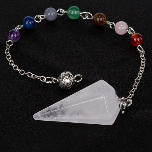 Kyvadlo z drahokamov s Jasným Kremeňom a Ametystom