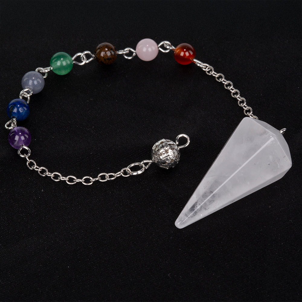 Kyvadlo z drahokamov s Jasným Kremeňom a Ametystom 3 