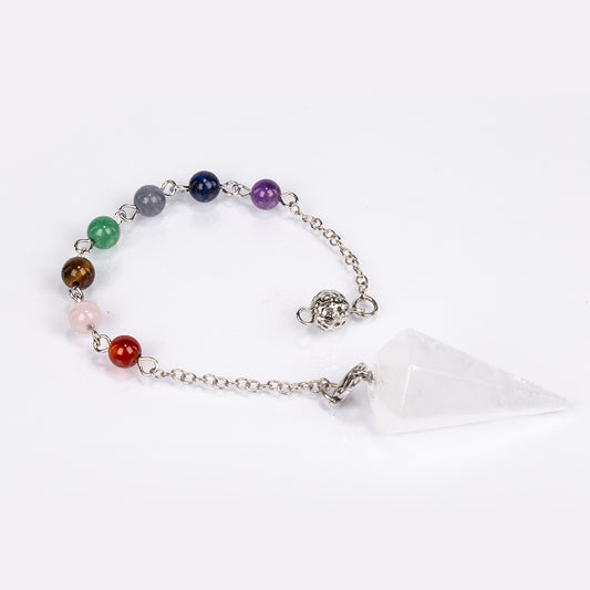 Kyvadlo z drahokamov s Jasným Kremeňom a Ametystom