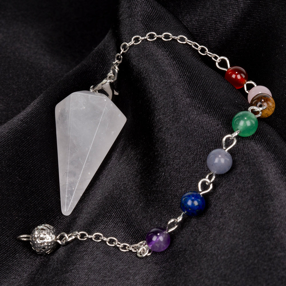 Kyvadlo z drahokamov s Jasným Kremeňom a Ametystom