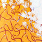 Kvetinové objatie, šatka, 85 x 180 cm, Oranžová, 100% vegánske hodvábie