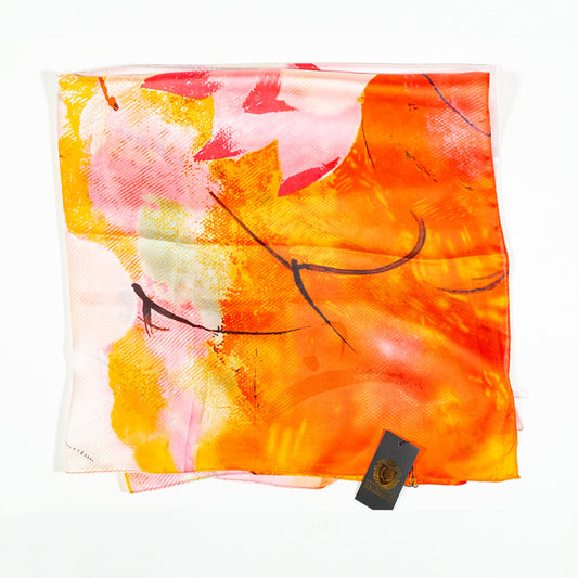 Nočný lotos, šatka, 85 x 180 cm, Oranžová, 100% vegánske hodvábie
