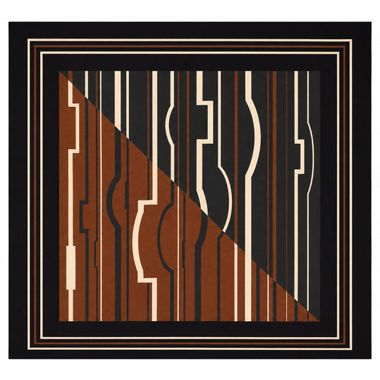 Hodvábna šatka Desert Mirage, hrdzavo hnedá, 90 × 90 cm
