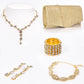 Pozlátený Zliatinový Kabelka s Bielym Emporia® Krištáľom ( Náhrdelník+Náušnice+Náramok+Prsteň )