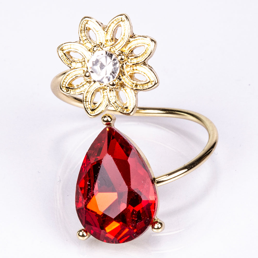 Pozlátené Zliatinové Sada s Červeným Emporia® Krištáľom a Bielym Emporia® Krištáľom ( Náhrdelník+Náušnice ) 2 