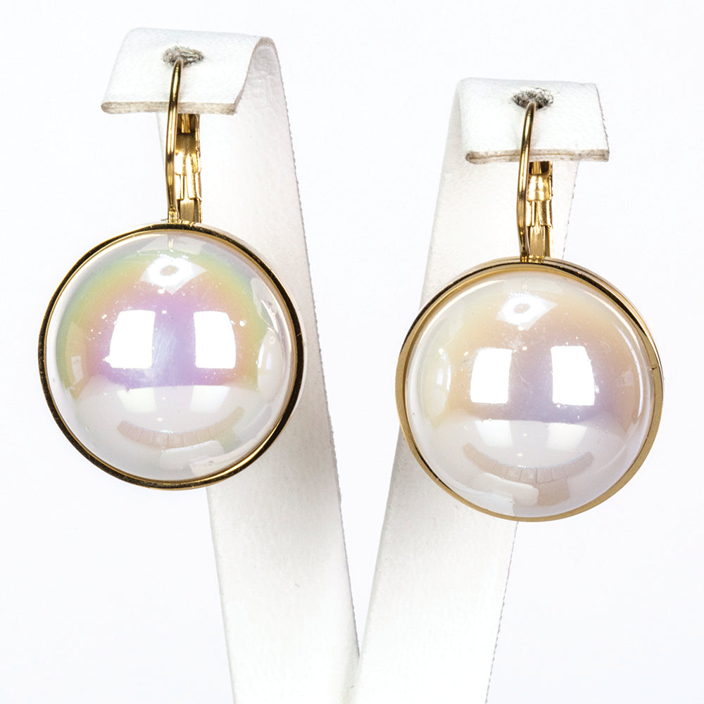 Pozlátené Zliatinové Sada s Sklenená perla ( Náhrdelník+Náušnice ) 4 