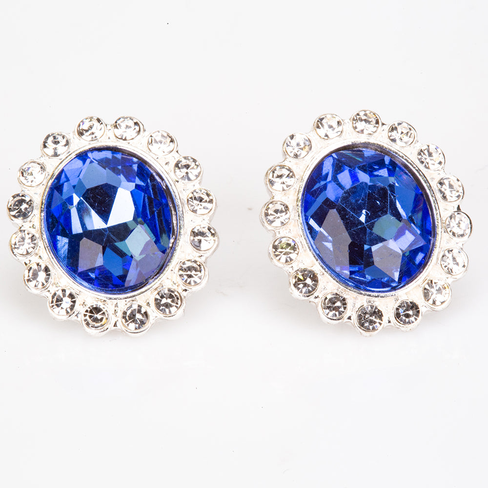 Pozlátené Zliatinové Sada s Perlou a Modrým Emporia® Krištáľom ( Náhrdelník+Náušnice )