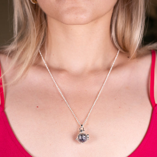 Pozlátený Zliatinový Náhrdelník s Ametystom a Jasným Kremeňom