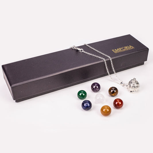 Pozlátený Zliatinový Náhrdelník s Ametystom a Jasným Kremeňom