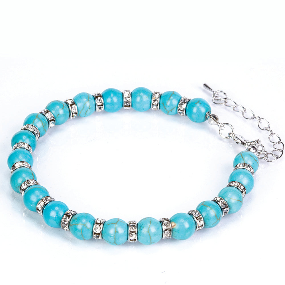 Pozlátené Zliatinové Sada s Tyrkysom ( Náhrdelník+Náušnice+Náramok ) 3 