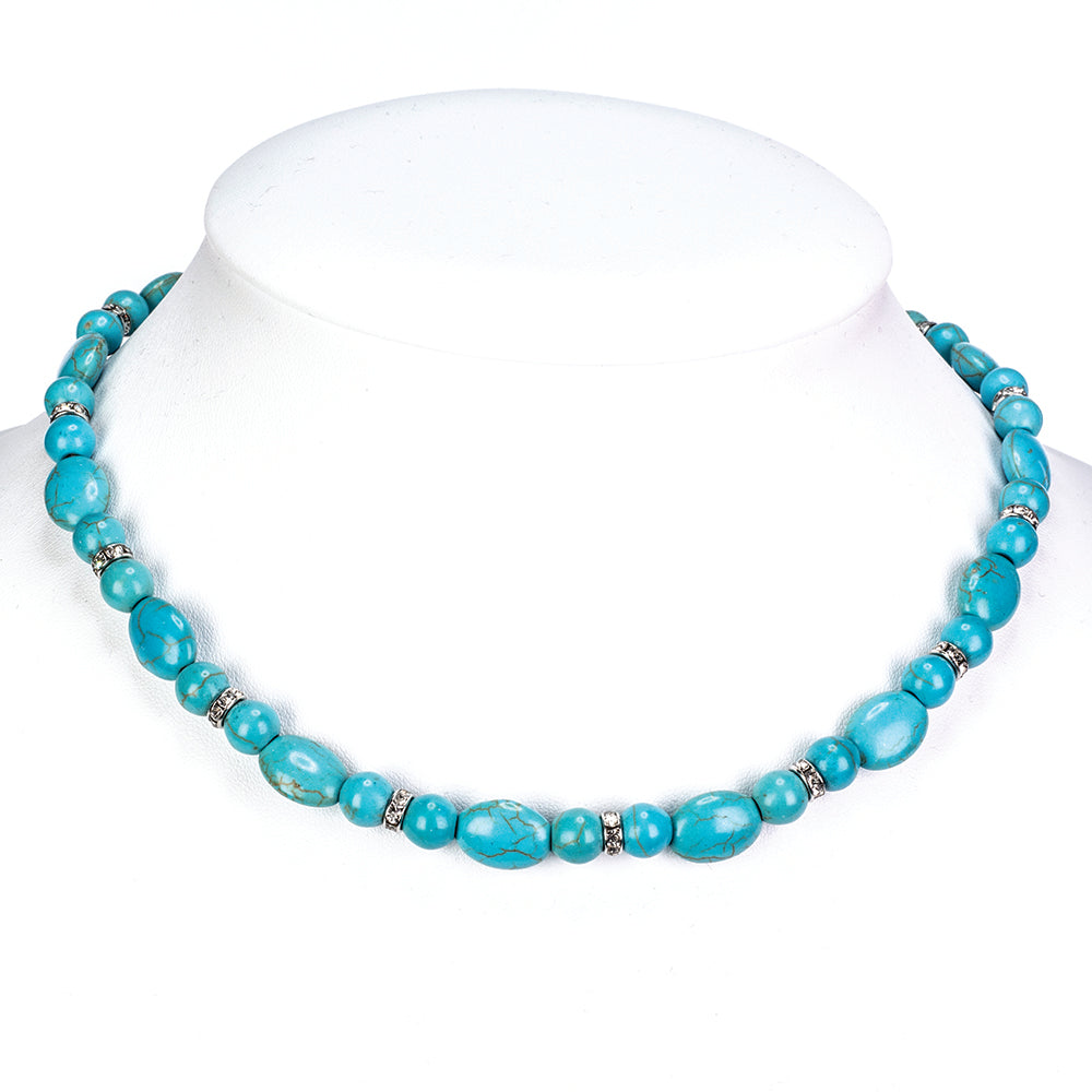 Pozlátené Zliatinové Sada s Tyrkysom ( Náhrdelník+Náušnice+Náramok ) 4 