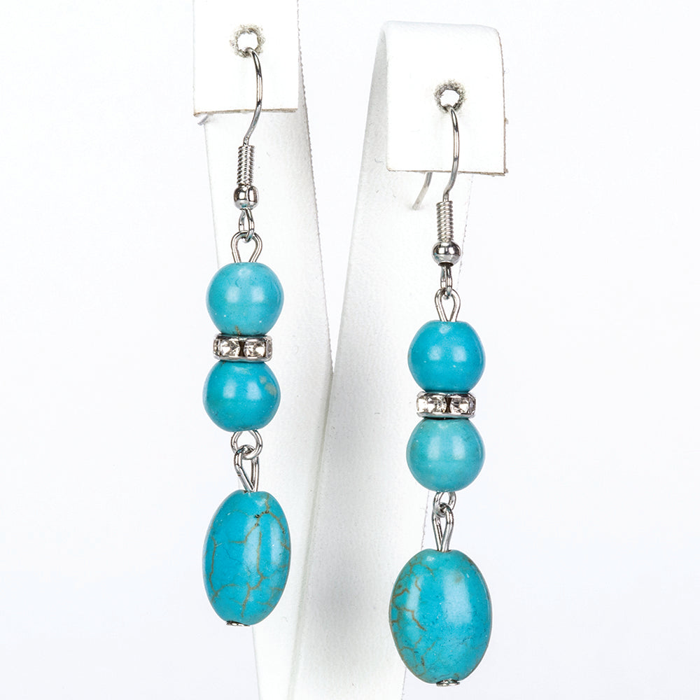 Pozlátené Zliatinové Sada s Tyrkysom ( Náhrdelník+Náušnice+Náramok ) 6 