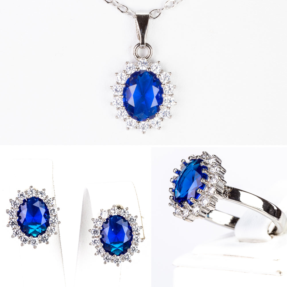 Pozlátené Zliatinové Sada ( Náhrdelník+Náušnice+Prsteň +Prívesok ) 1 