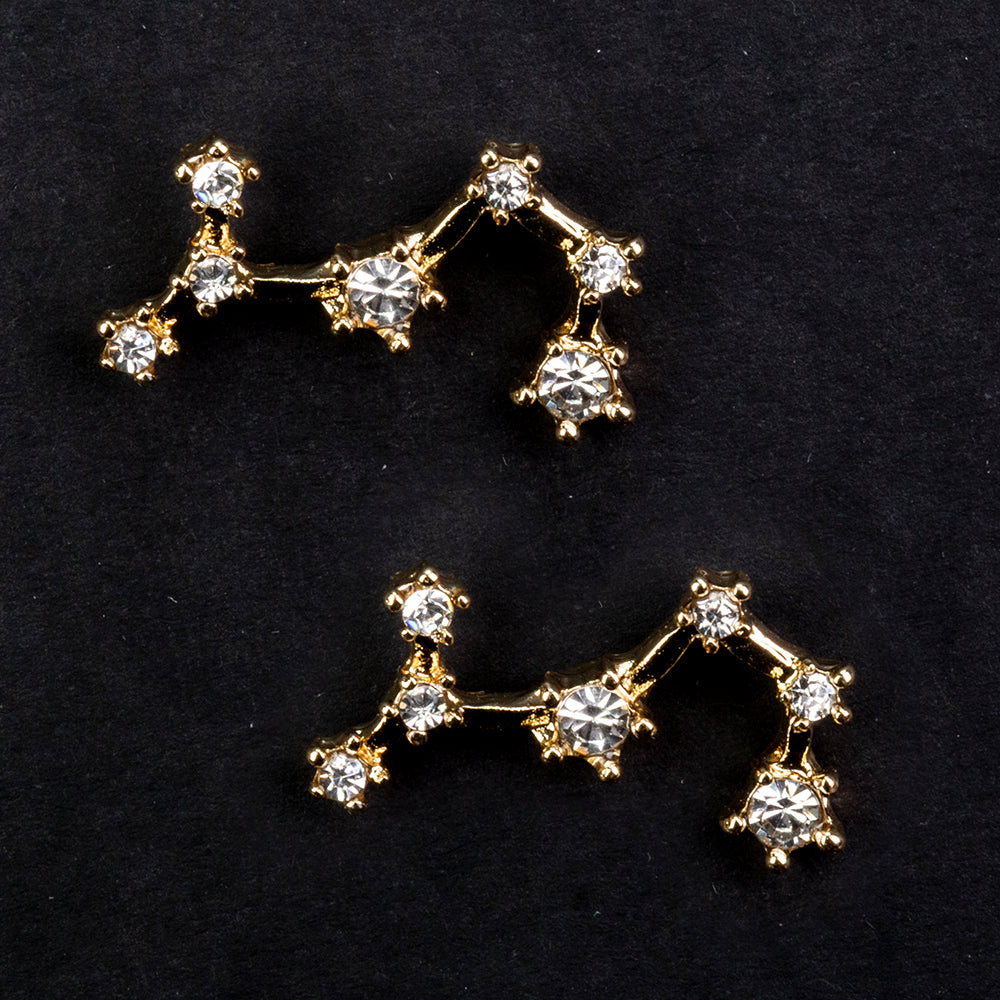 Škorpión Pozlátené Zliatinové Náušnice s Bielym Emporia® Krištáľom 2 