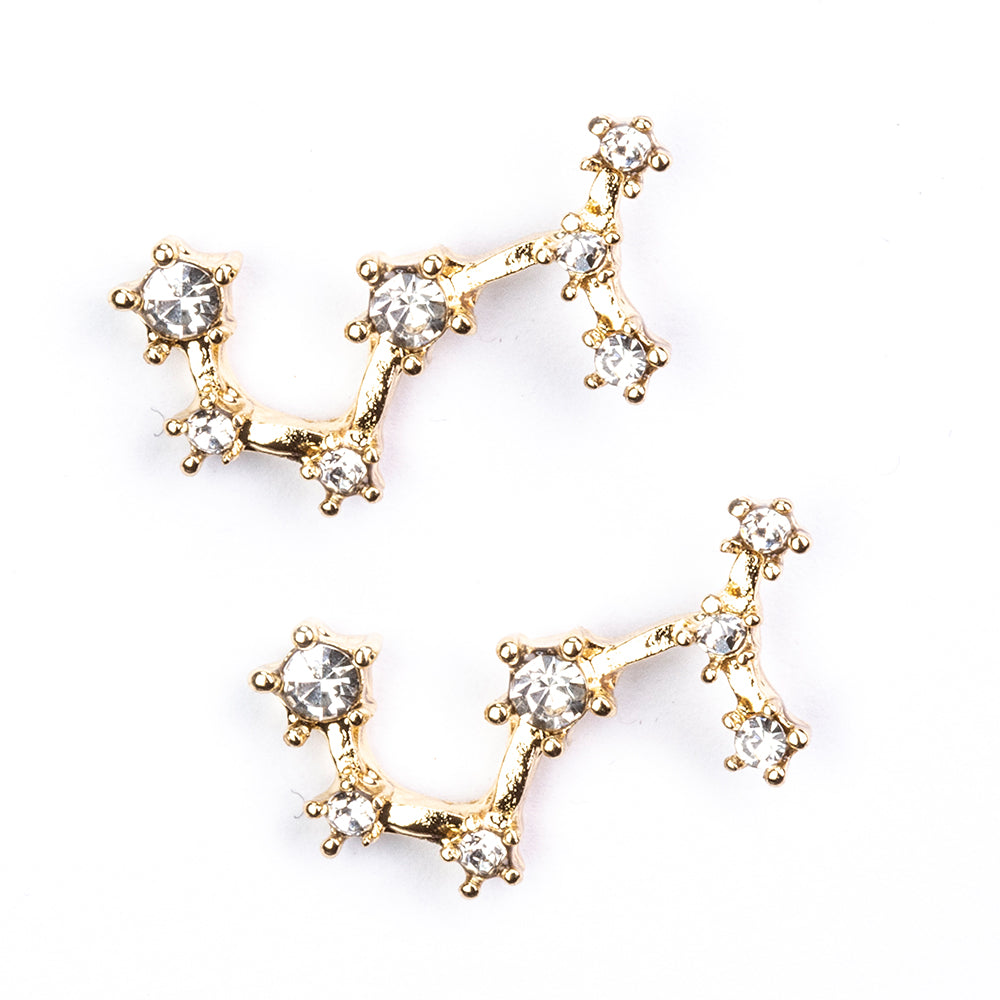 Škorpión Pozlátené Zliatinové Náušnice s Bielym Emporia® Krištáľom