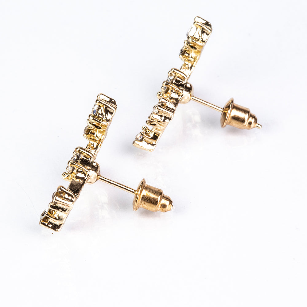 Škorpión Pozlátené Zliatinové Náušnice s Bielym Emporia® Krištáľom