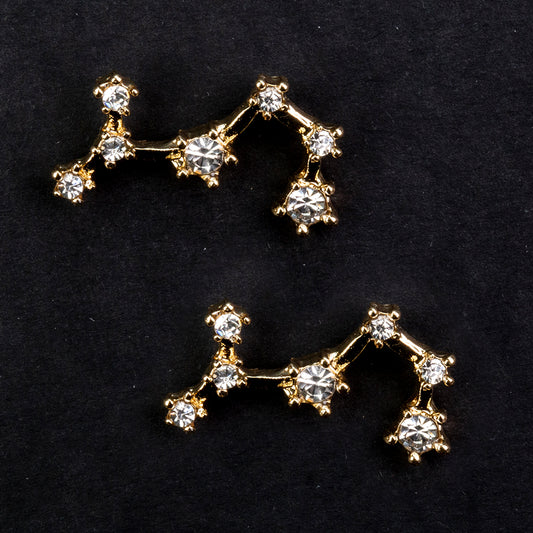 Škorpión Pozlátené Zliatinové Náušnice s Bielym Emporia® Krištáľom