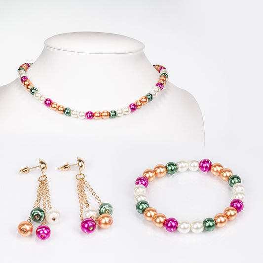 Pozlátené Zliatinové Sada ( Náhrdelník+Náušnice+Náramok )