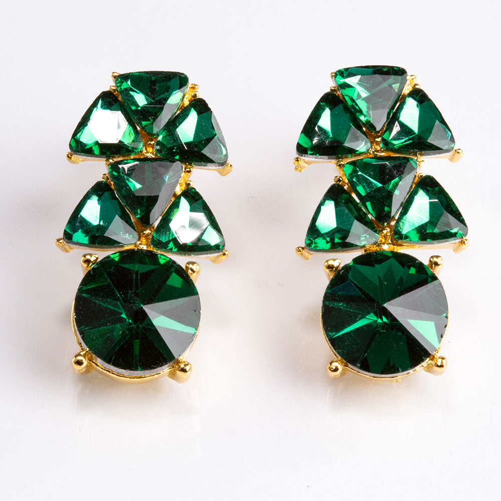 Pozlátené Zliatinové Sada s so Zeleným Emporia® Krištáľom ( Náhrdelník+Náušnice ) 4 